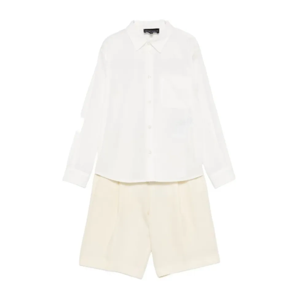 Poplin Skjorte og Bermuda Shorts Sett