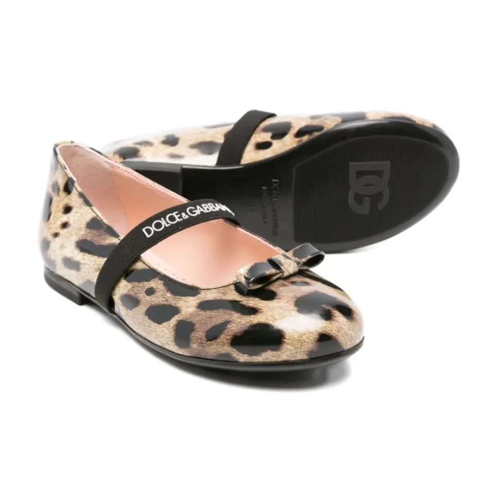 Printed Shiny Calfskin Ballet Flats