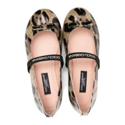 Printed Shiny Calfskin Ballet Flats