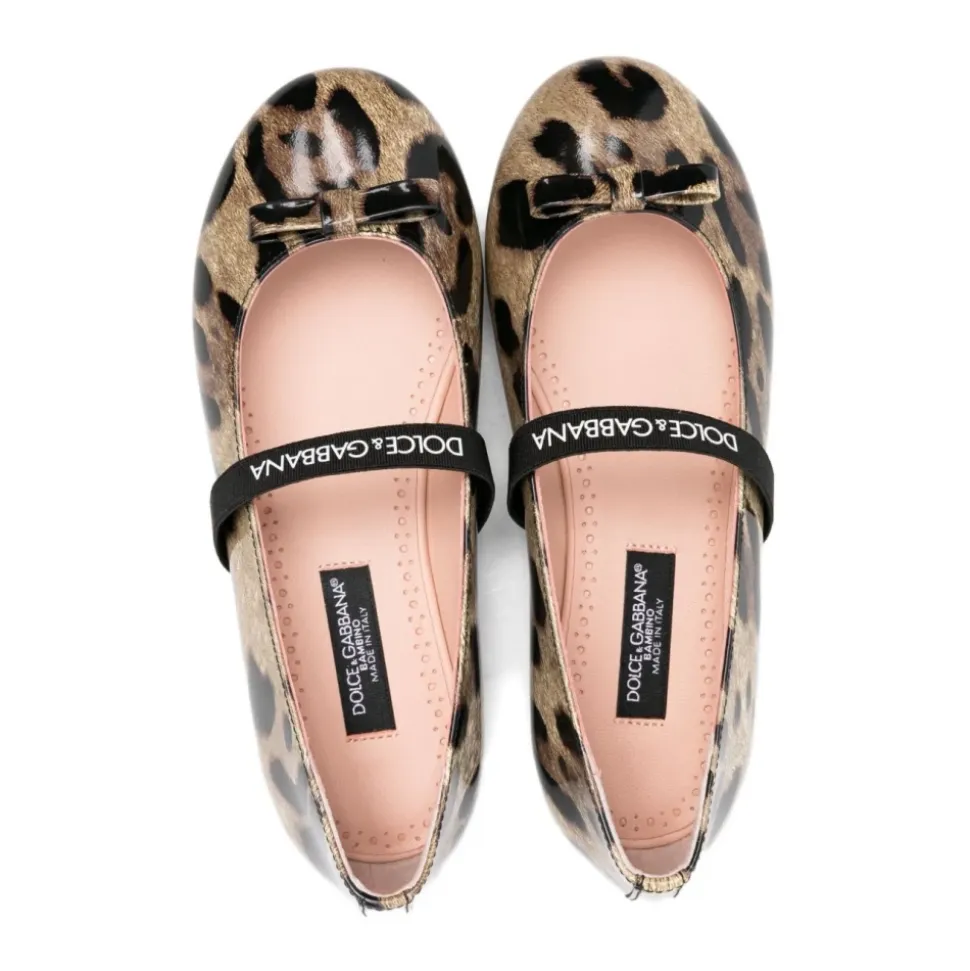 Printed Shiny Calfskin Ballet Flats