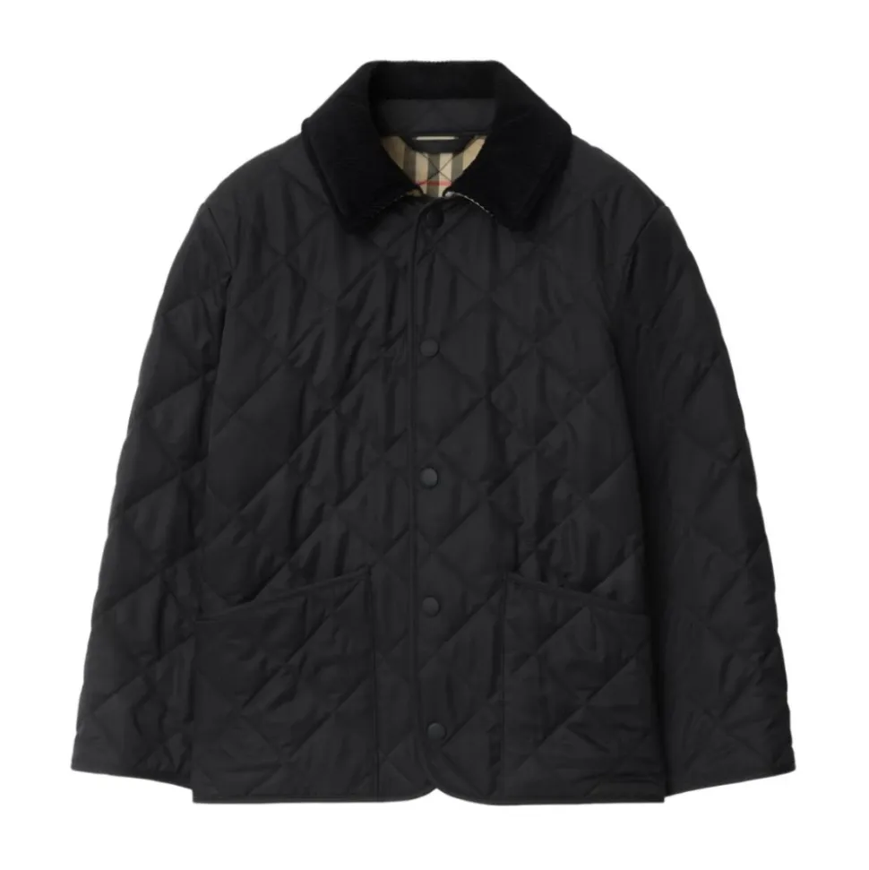 Quiltet Svart Parka Jakke