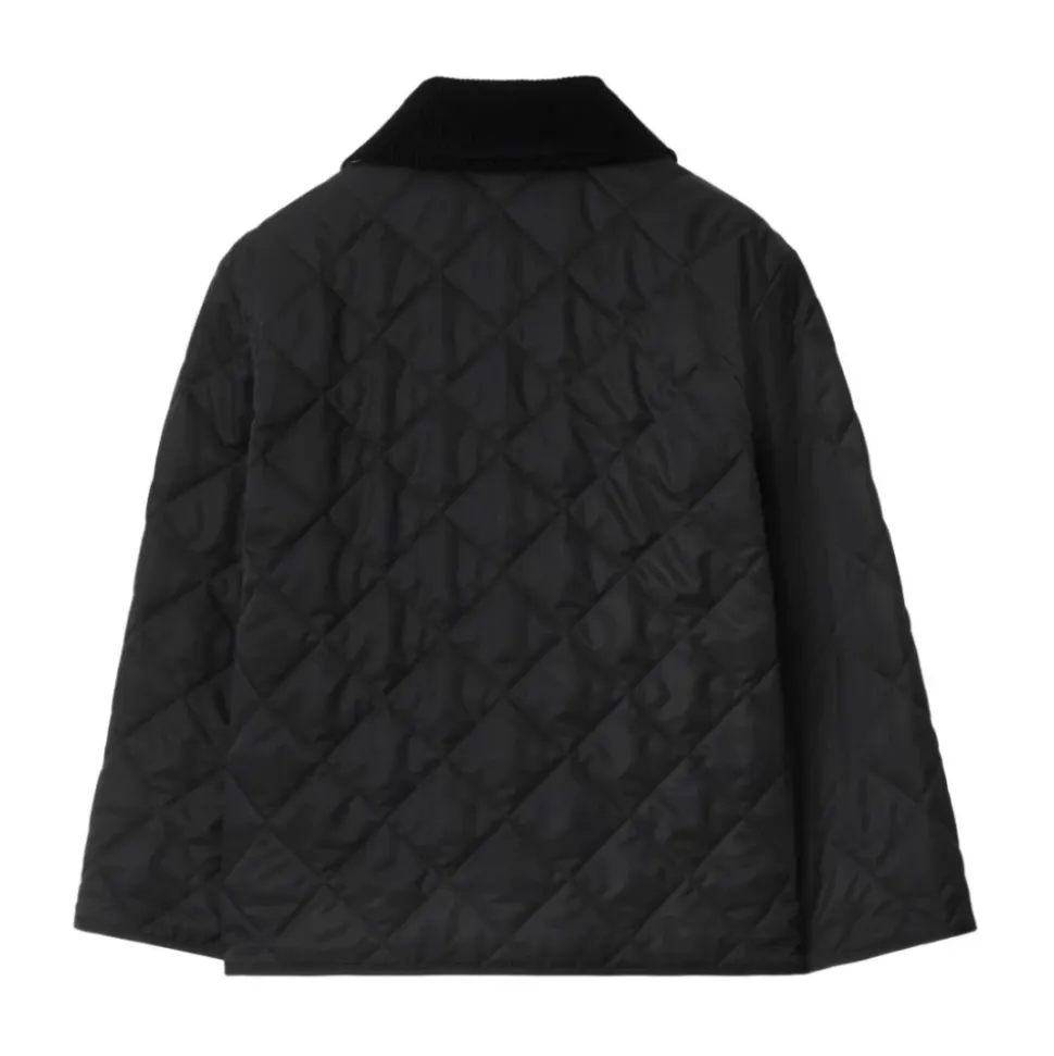 Quiltet Svart Parka Jakke