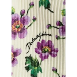 Rillet topp med blomstermotiv