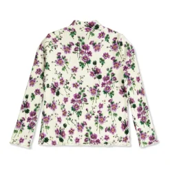 Rillet topp med blomstermotiv