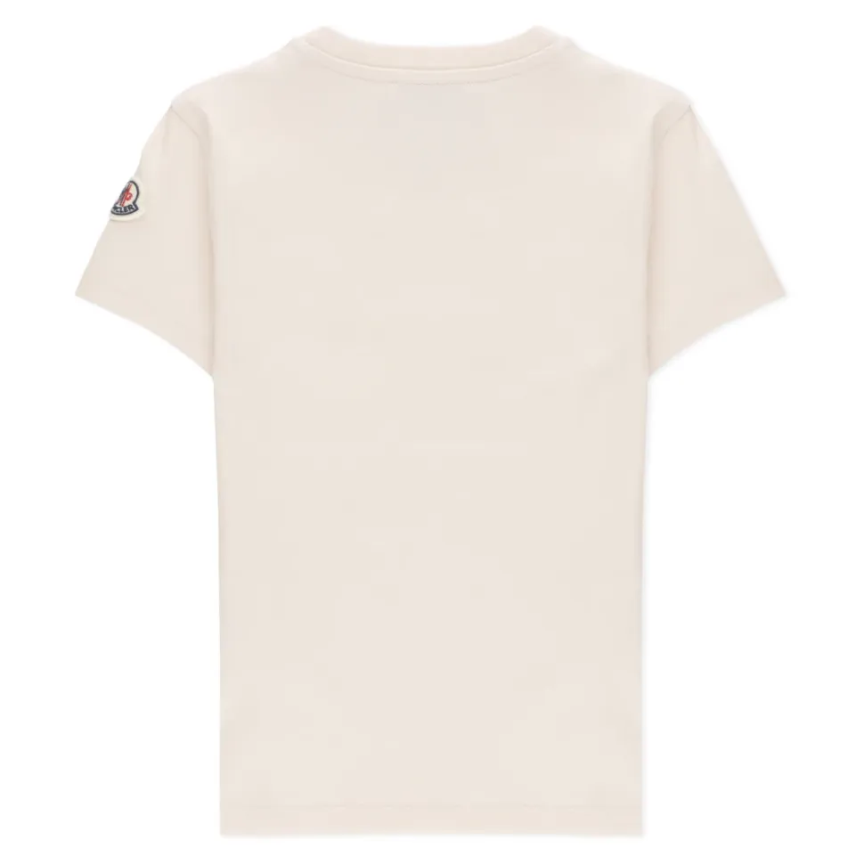 Rosa bomulls-T-skjorte med Strass-logo
