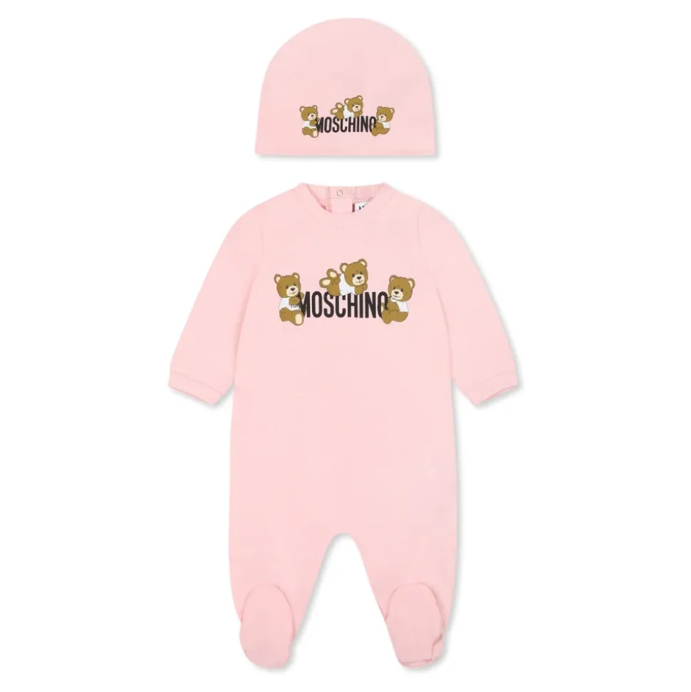 Rosa Rompers og Lue Sett