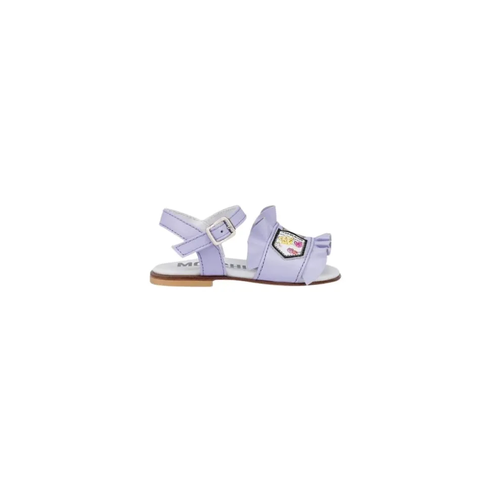 Ruffled Leather Sandals
