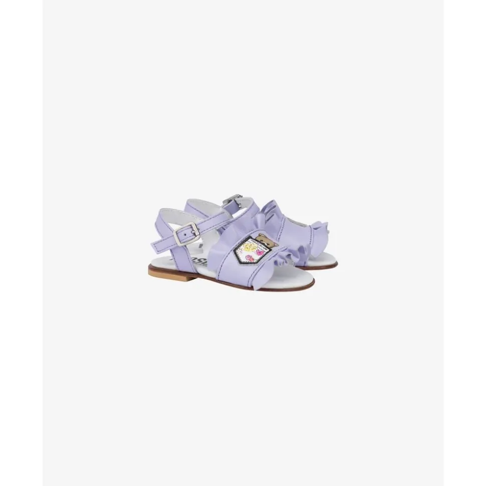 Ruffled Leather Sandals