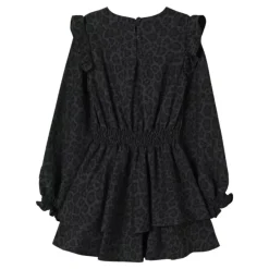 Ruffled Leopard-Print Kjole