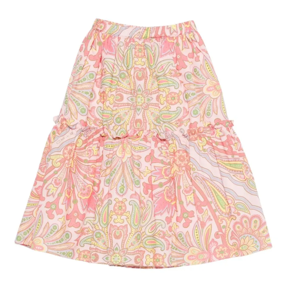 Ruffle Paisley Skirt