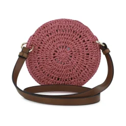Rund Crossbody-veske i Raffia