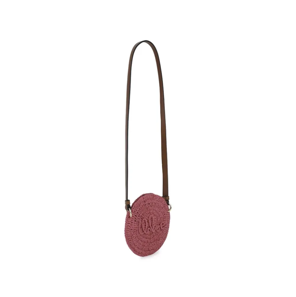 Rund Crossbody-veske i Raffia
