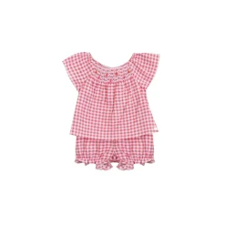 Rutete sett med culotte og bluse