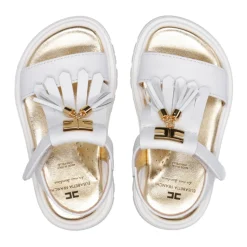Sandaler i skinn med duskdetaljer