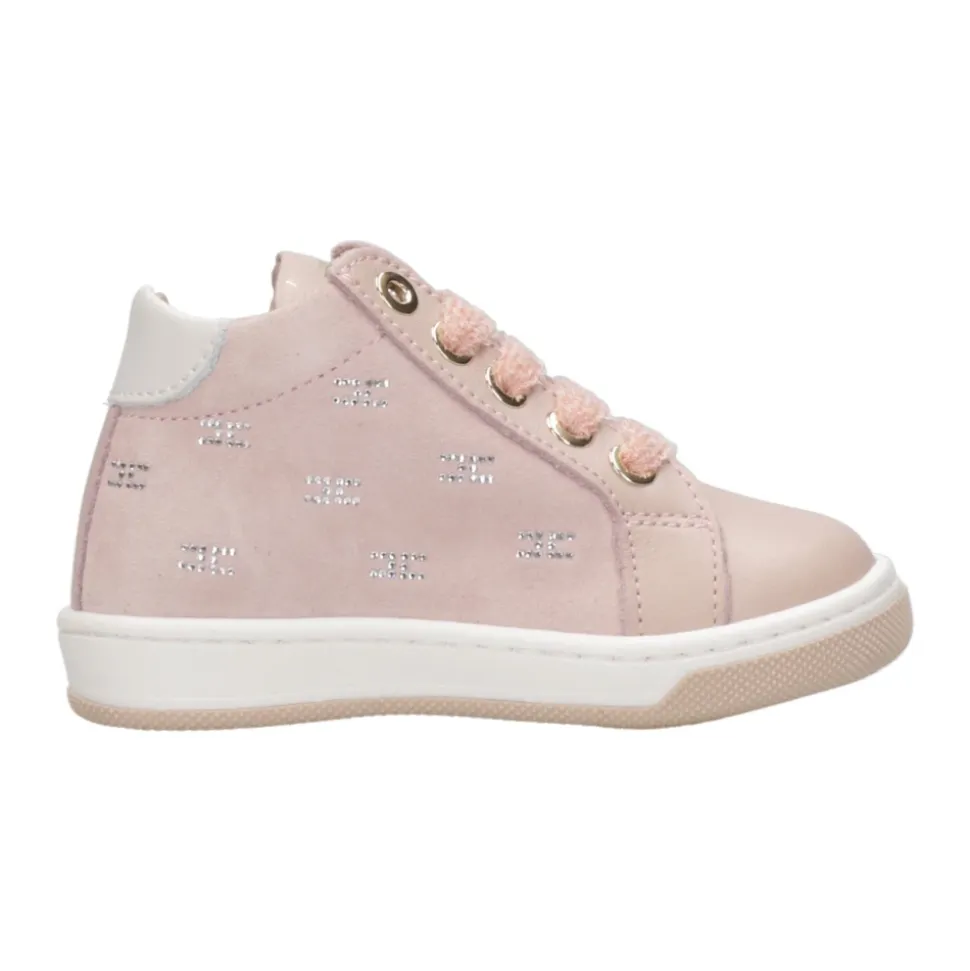 Semsket Mid-Top Sneakers med Borrelås