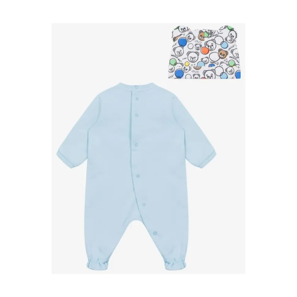 Ser bomulls fleece kosedress og lue