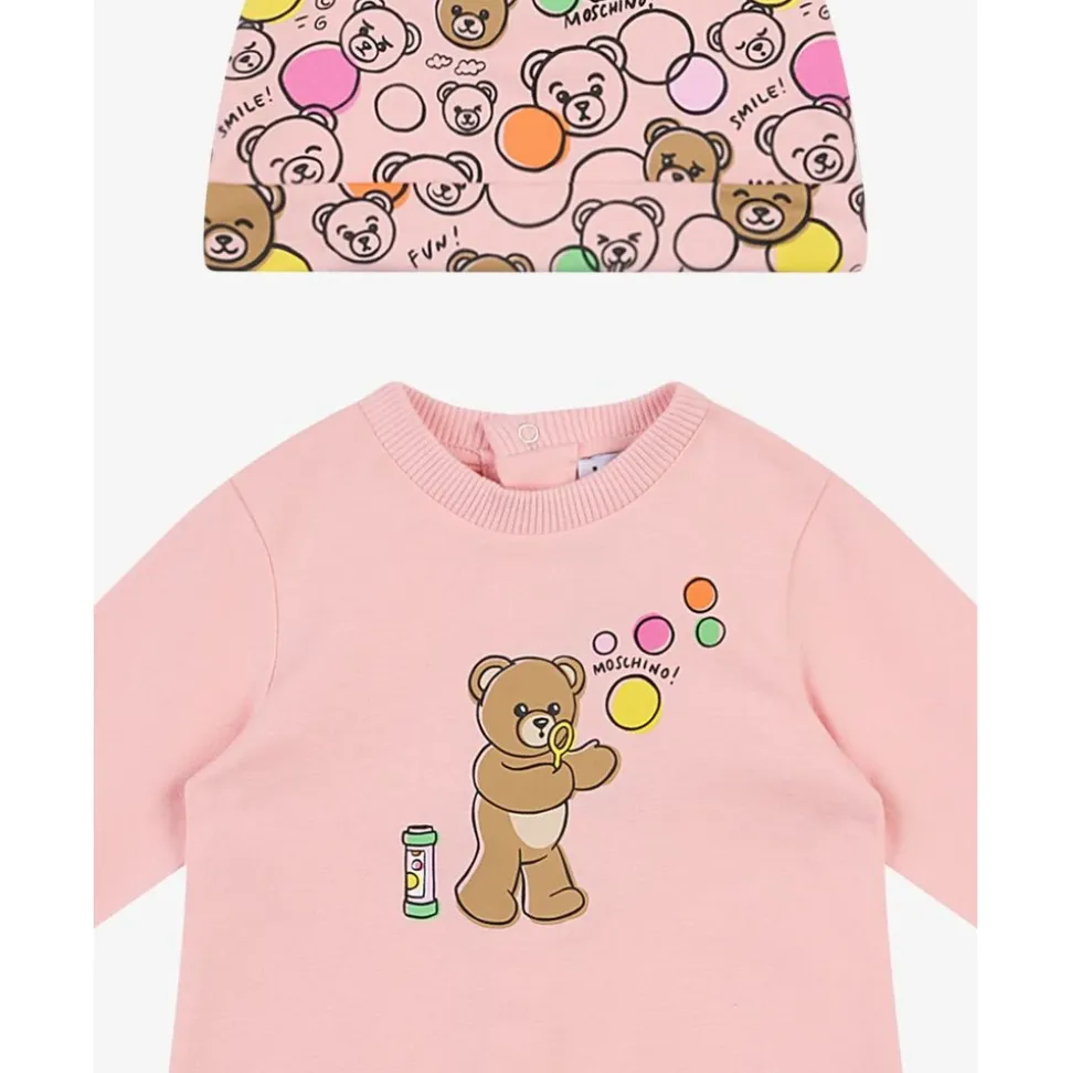 Ser Bomulls Fleece Onesie og Lue