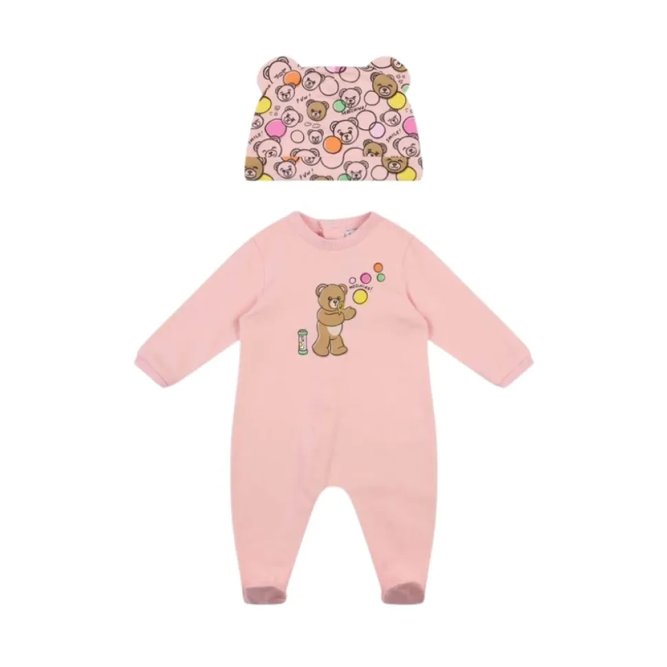 Ser Bomulls Fleece Onesie og Lue