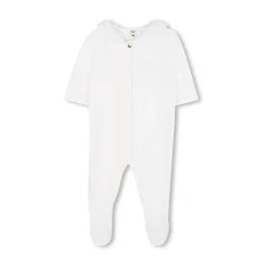 Sett med lue, smekke og fotte onesie med blondekant