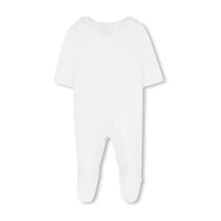 Sett med lue, smekke og fotte onesie med blondekant