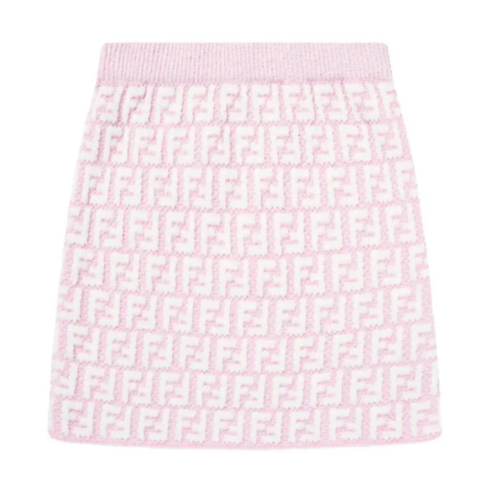 Skjørt med FF-strikket design