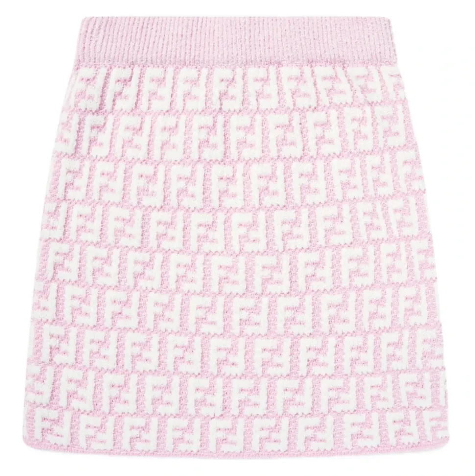 Skjørt med FF-strikket design