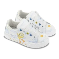 Sneakers i trykt skinn