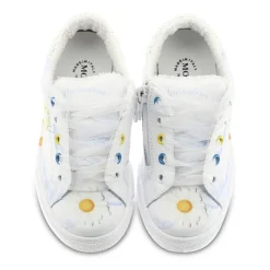 Sneakers i trykt skinn