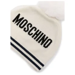Solid strikket lue med dusk og Teddy-logo