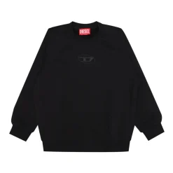 Sort Crew Neck Genser Bomull Jersey