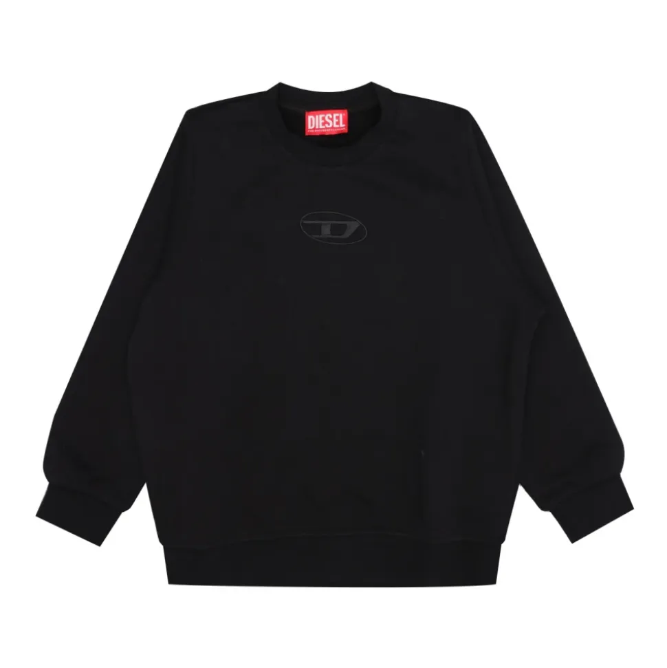 Sort Crew Neck Genser Bomull Jersey