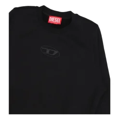 Sort Crew Neck Genser Bomull Jersey