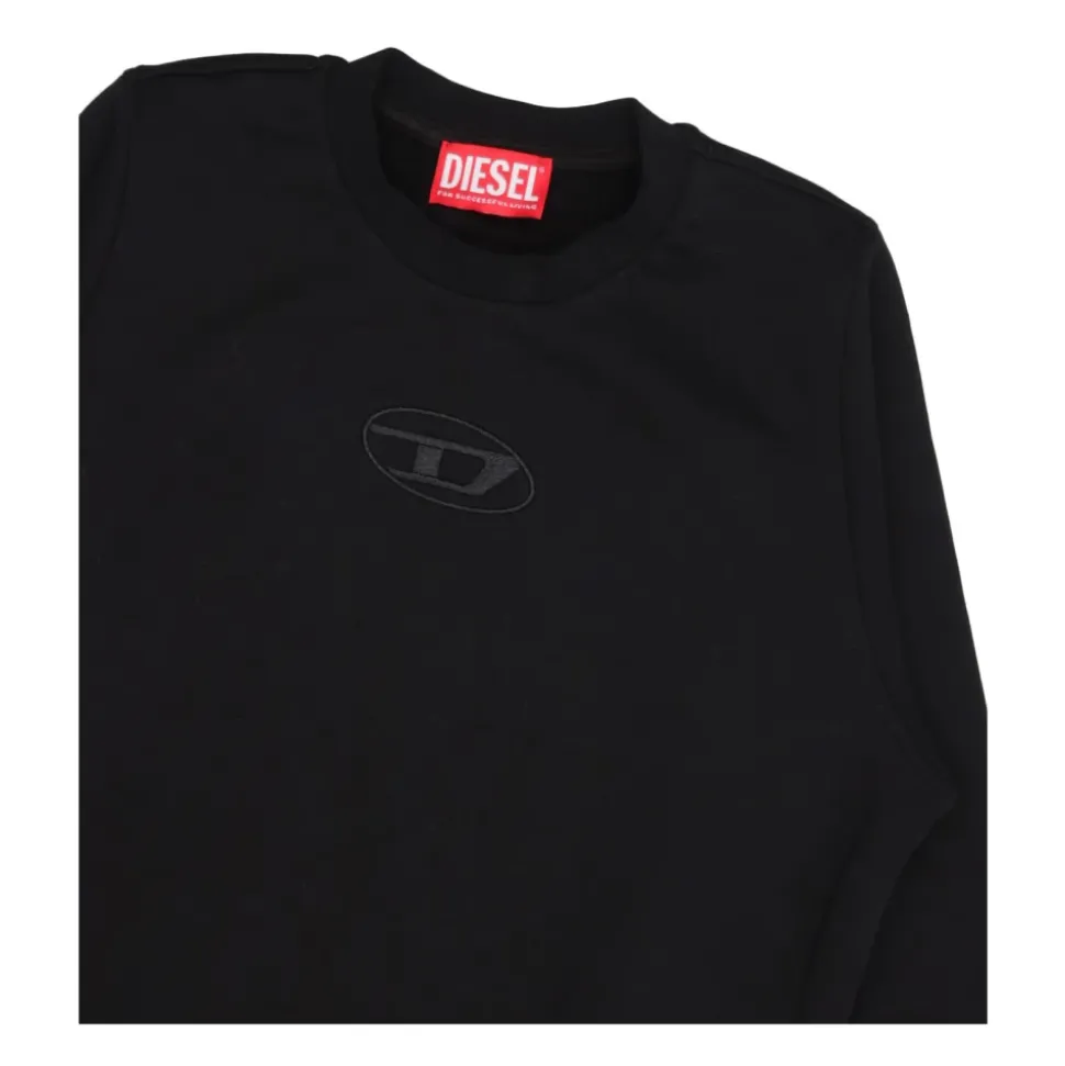 Sort Crew Neck Genser Bomull Jersey