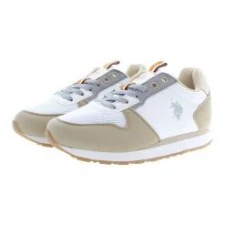 Sporty Beige Jentesko med Kontrastdetaljer