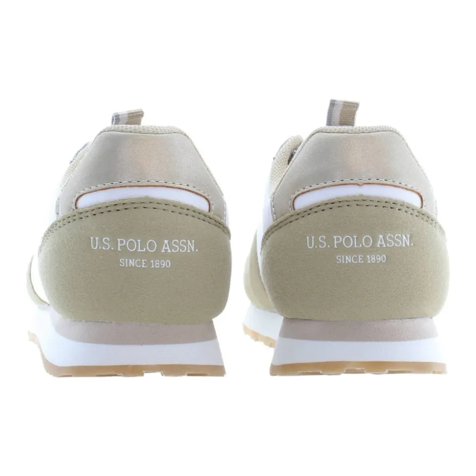 Sporty Beige Jentesko med Kontrastdetaljer