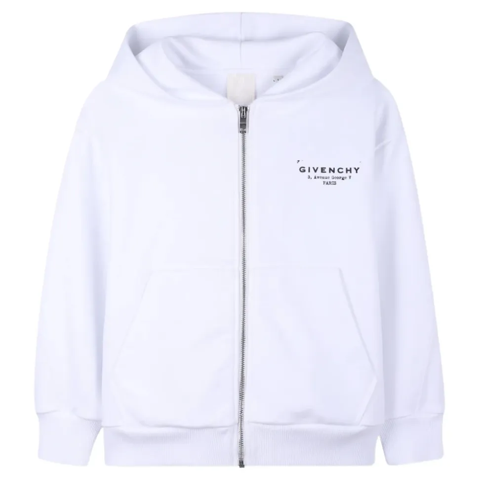 Stamp Printed Zipped Sweatshirt