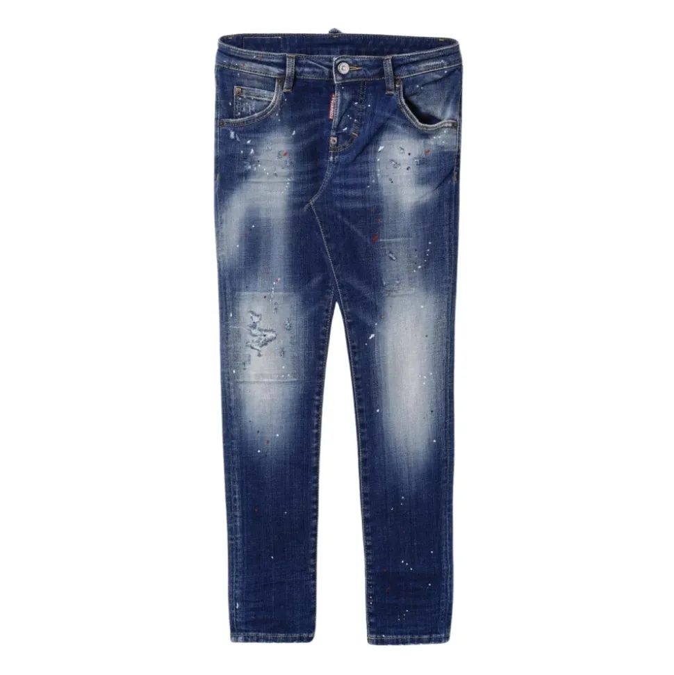 Stilig Distressed Paint Splatter Jeans