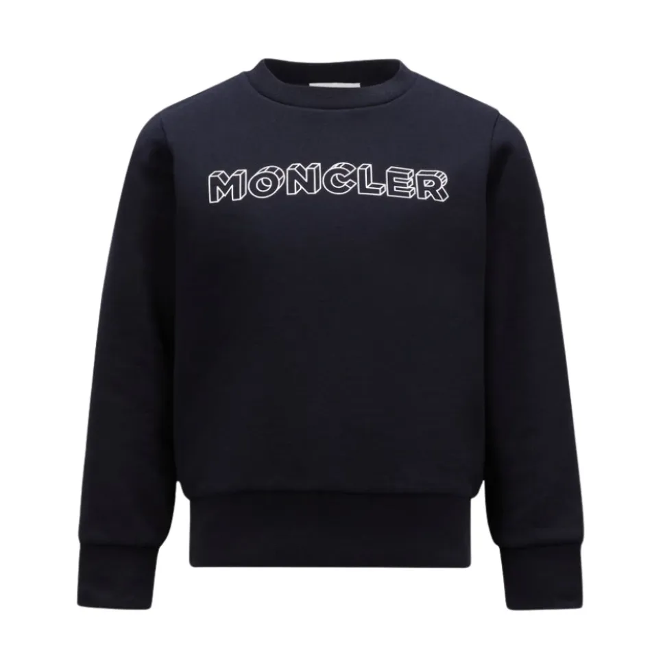 Strikket tekstur Logo Print Crewneck Sweatshirt