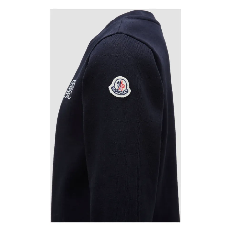 Strikket tekstur Logo Print Crewneck Sweatshirt