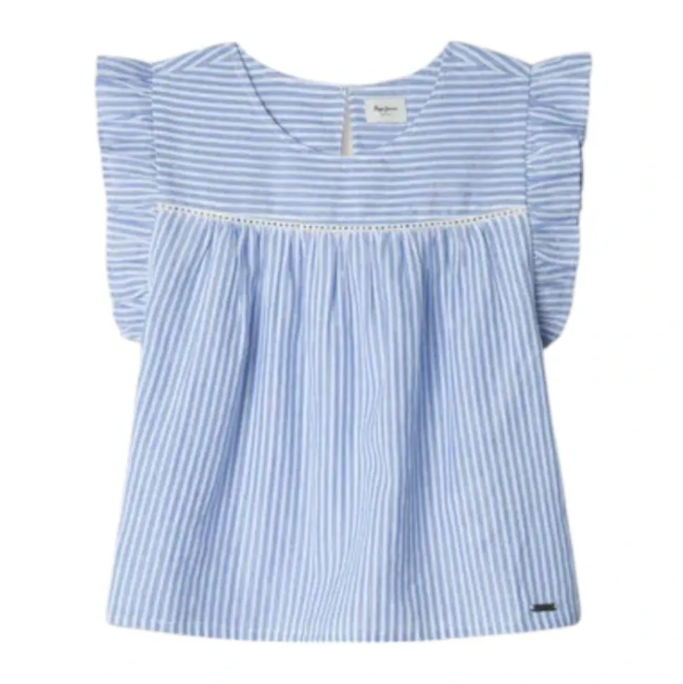 Stripete sommerfugl erme bluse