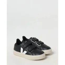 Svart Barn Velcro Stropp Sneaker