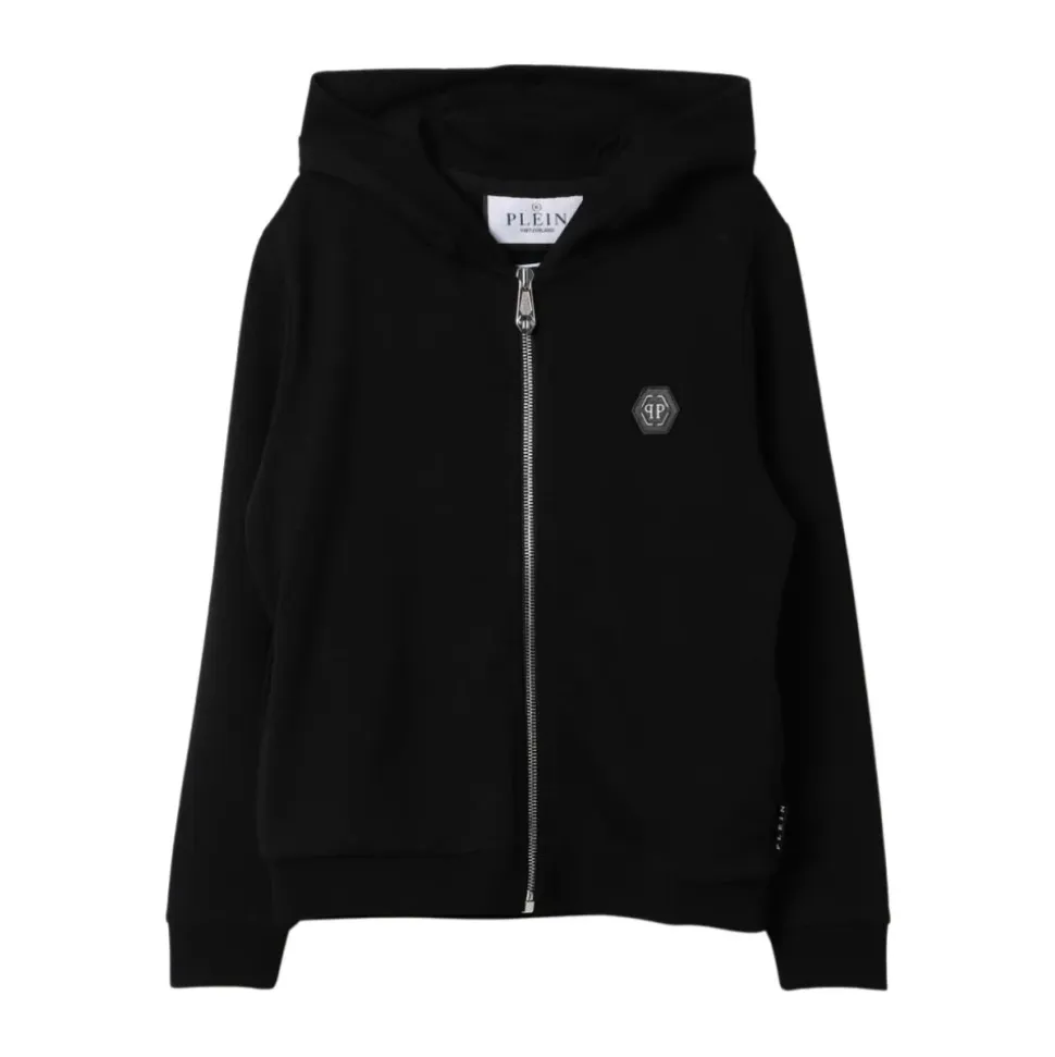 Svart Barn ZipUp Hoodie