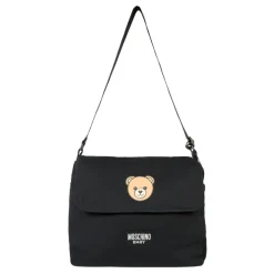 Svart bomullsskiftbag med Teddy Bear