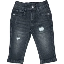 Svarte denimjeans med merker