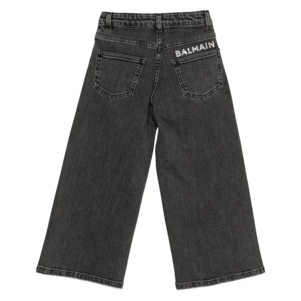 Svarte Jeans med Fem-Lomme Design