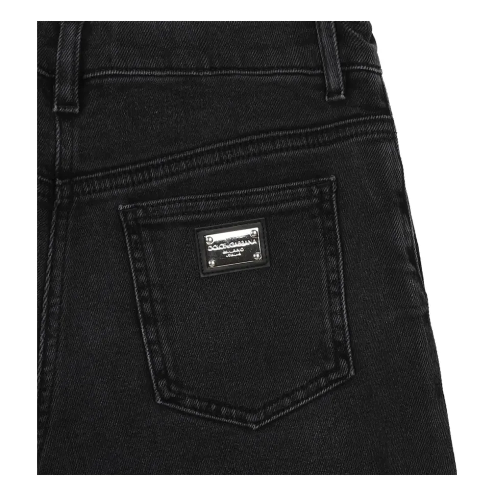 Svart Logo Plaque Jeans