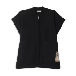 Svart ullblanding Ermeløs Vest