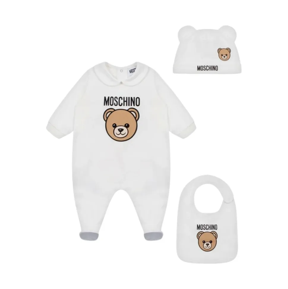Teddy Bear Plysj Onesie, Lue og Smekkesett