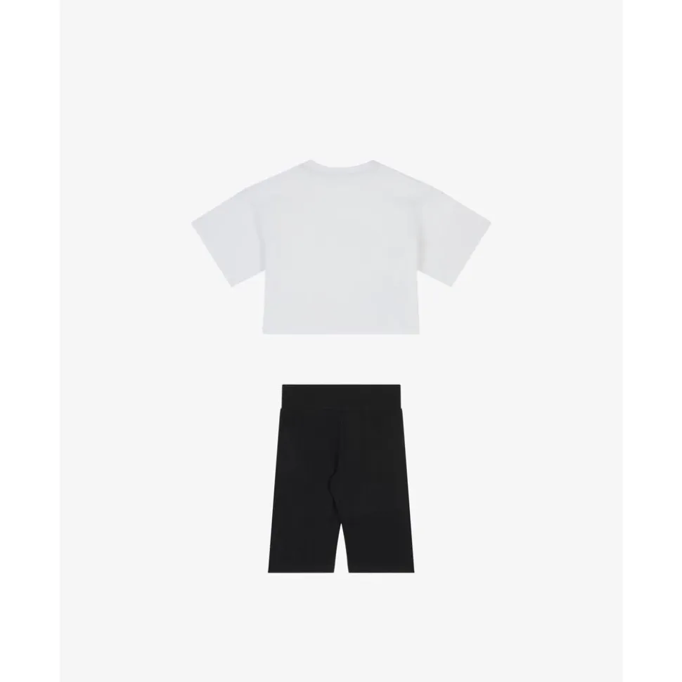 Teddy Bear T-skjorte og shortssett i bomullsjersey