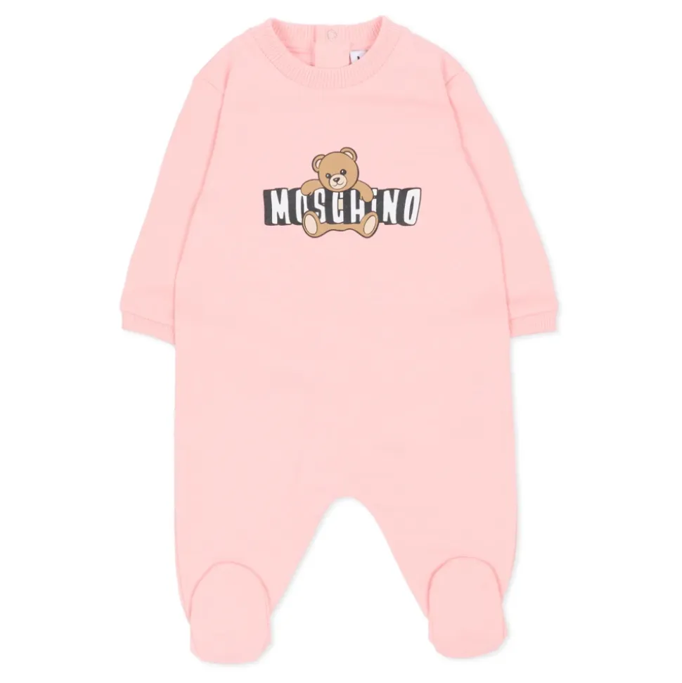 Teddybjørn Bomulls Romper, Lue og Smekkesett